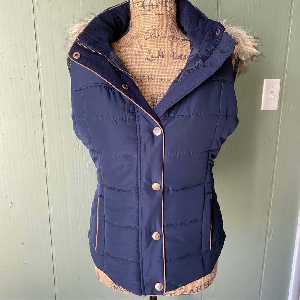Prince & Fox Puffy Vest with Fur Hood